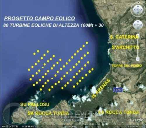 NO al parco eolico in mare a Is Arenas, Sardegna