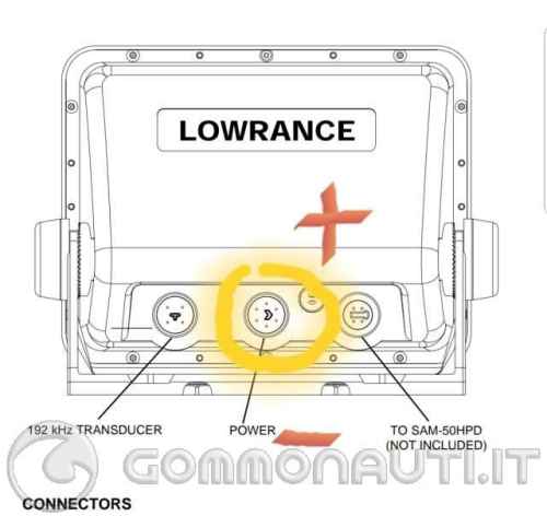 Lowrance x75 schema collegamento alimentazione